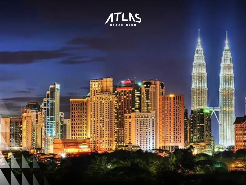 Iconic Towers, Petronas Twin Towers, Kuala Lumpur at night.